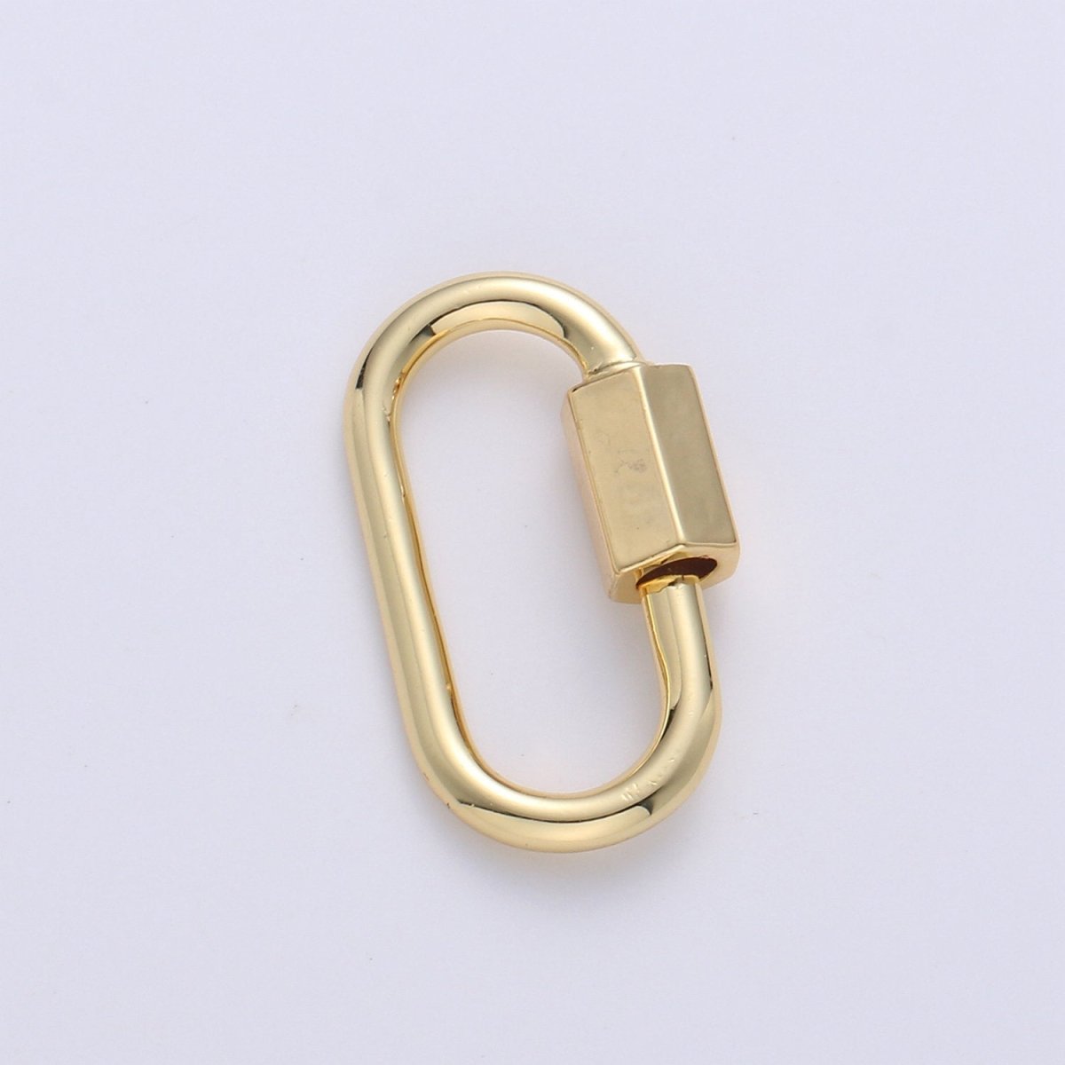 Carabiner Screw Clasp, Screw Clasp Oval , Interlocking Oval Clasp, Oval Shaped Clasps, Gold, Silver For Bracelet Necklace K-263