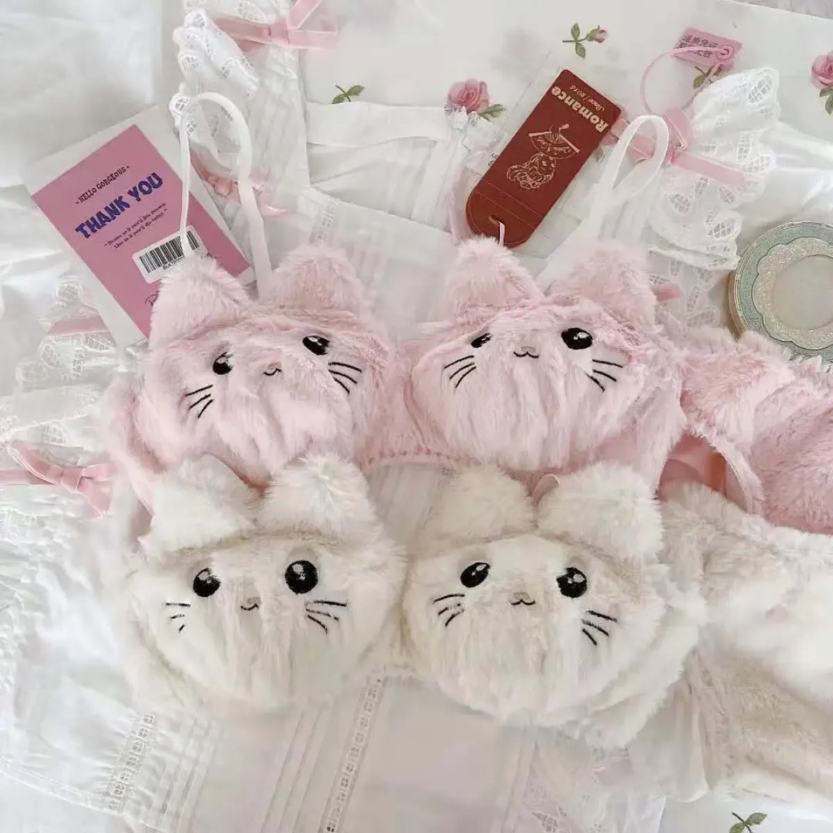 Harajuku Kawaii Fashion Fluffy Cat Lingerie Set