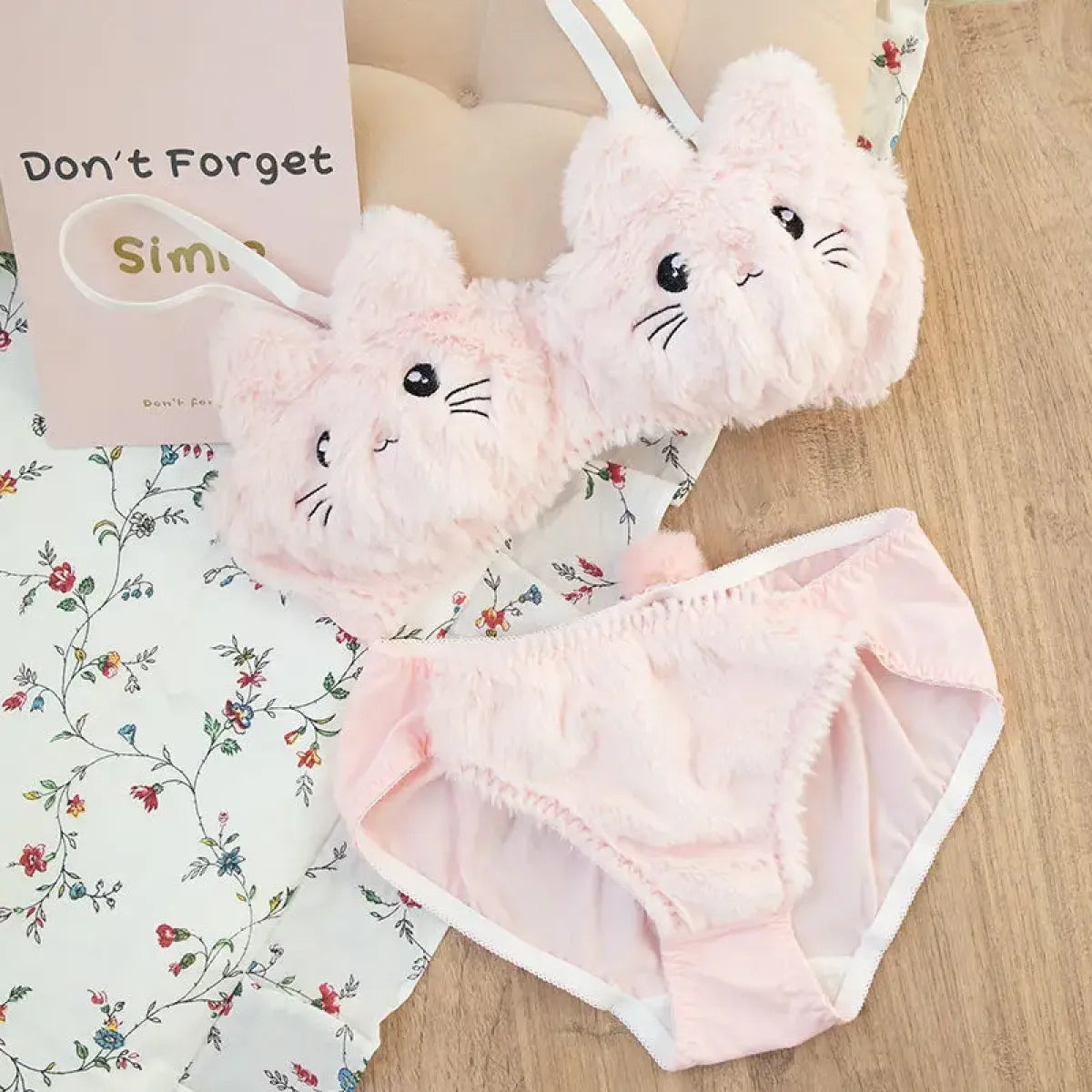 Harajuku Kawaii Fashion Fluffy Cat Lingerie Set