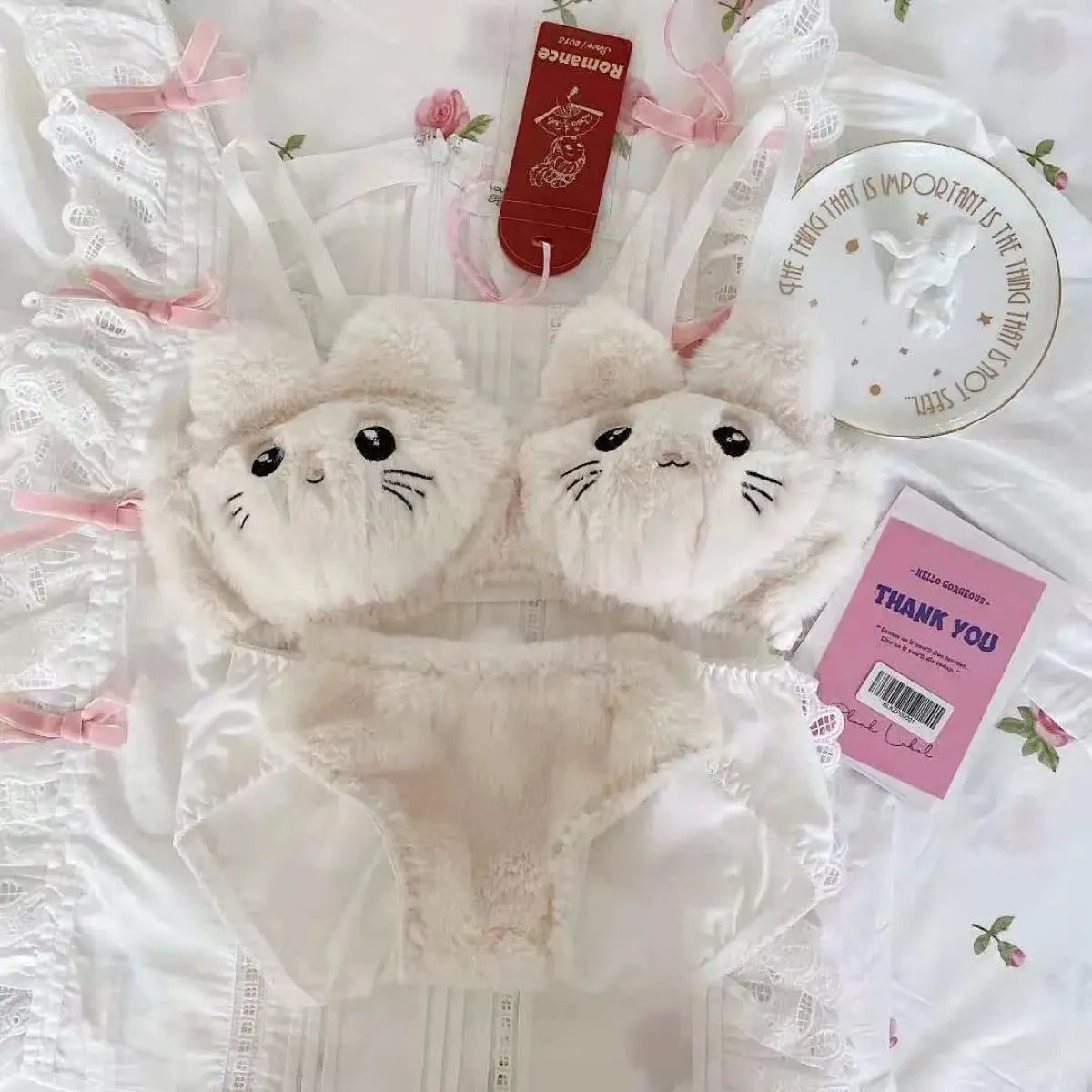 Harajuku Kawaii Fashion Fluffy Cat Lingerie Set