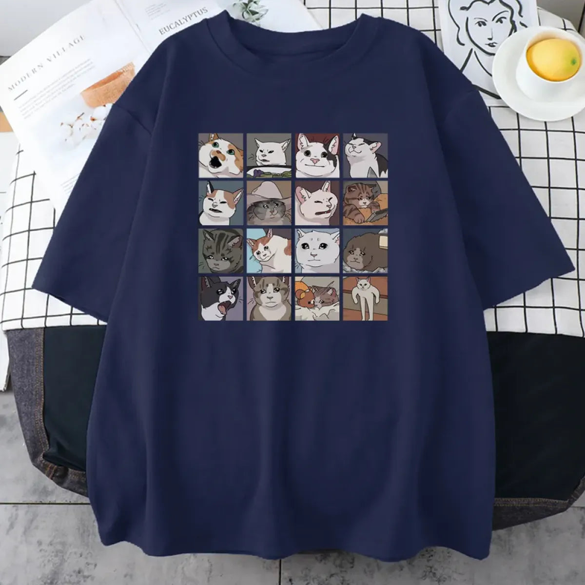 Cats Puzzle Printed T-shirt