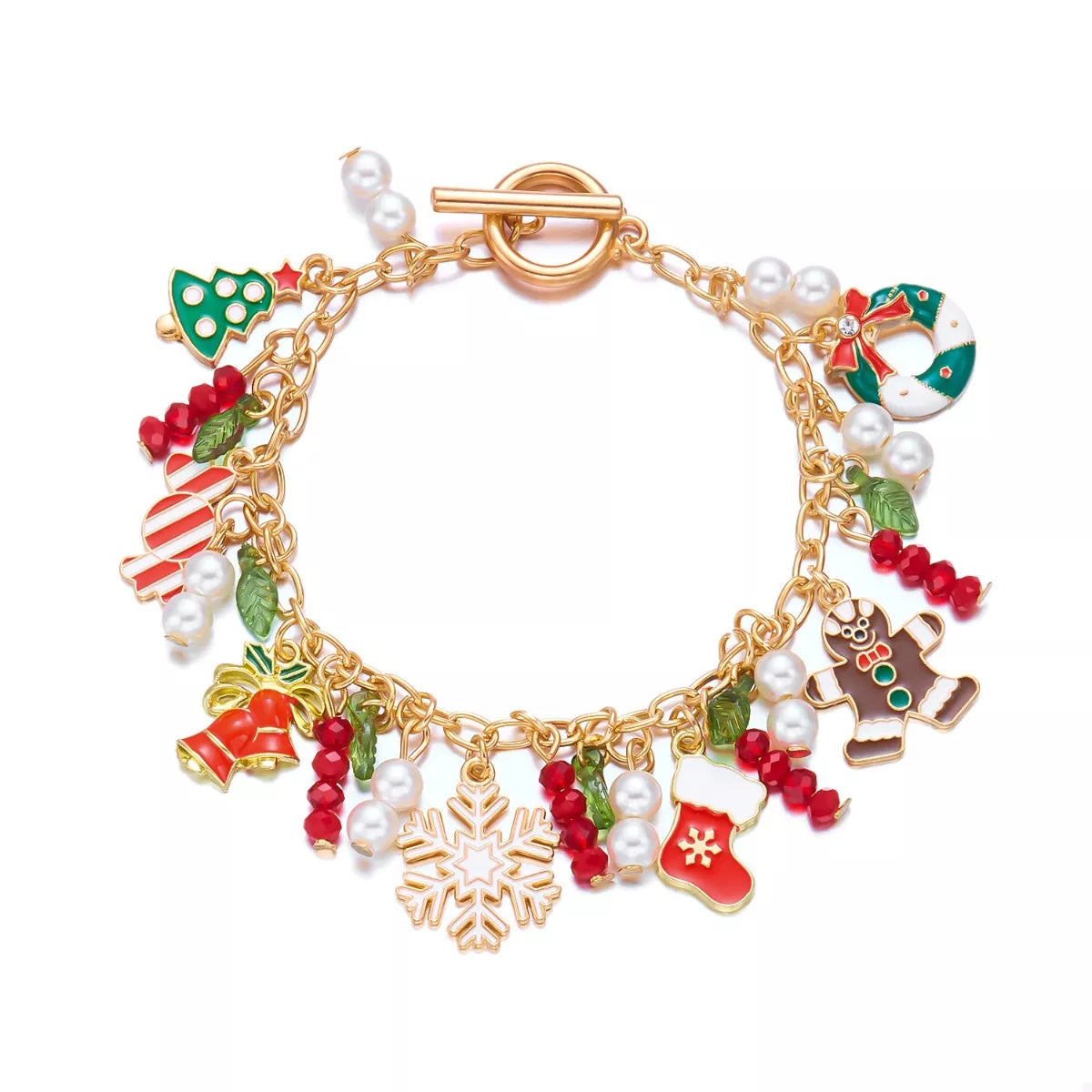 18K Gold-Plated Christmas Charm Bracelet