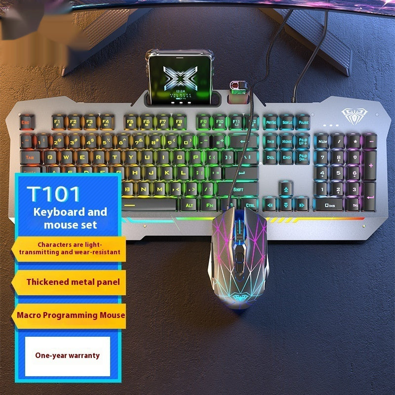 Mechanical Feeling Wired Key Mouse Headset Bundle