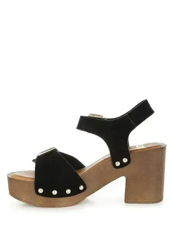 Lhasa Real Suede Leather Clog Sandals