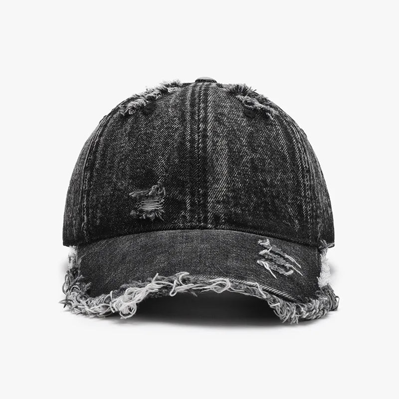 Distressed Cotton Adjustable Baseball Cap
