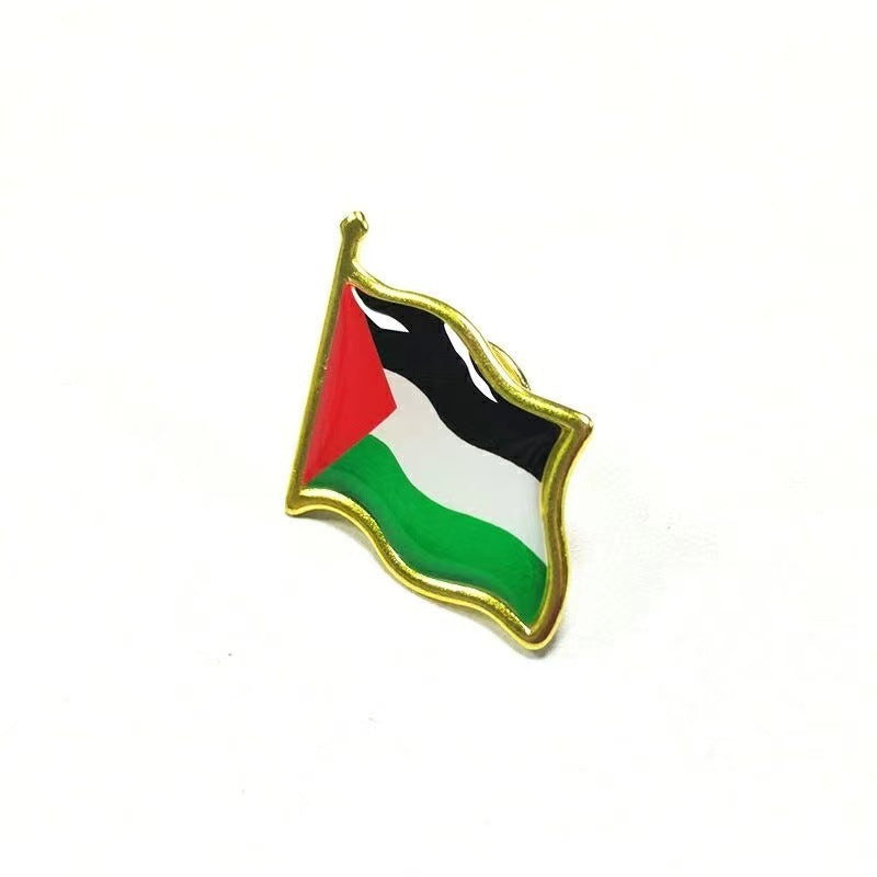 Palestine Flag Butterfly Clasp Badge