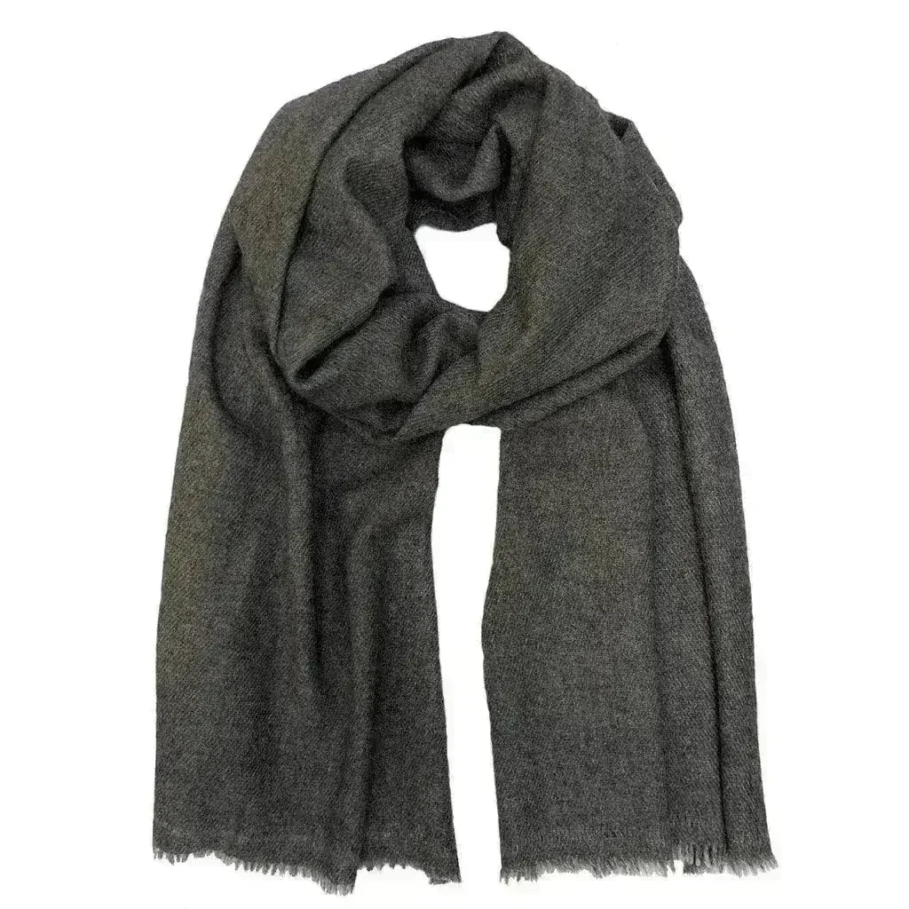 Charcoal Handloom Cashmere Scarf