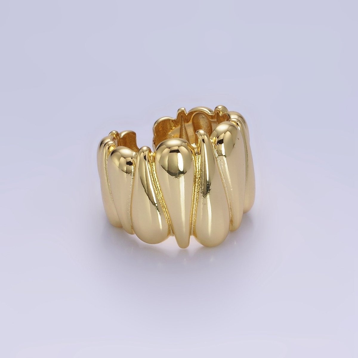 Chunky 14K Gold Filled Upside Down Tear Drop Ring in gold and silver | O1272 1273