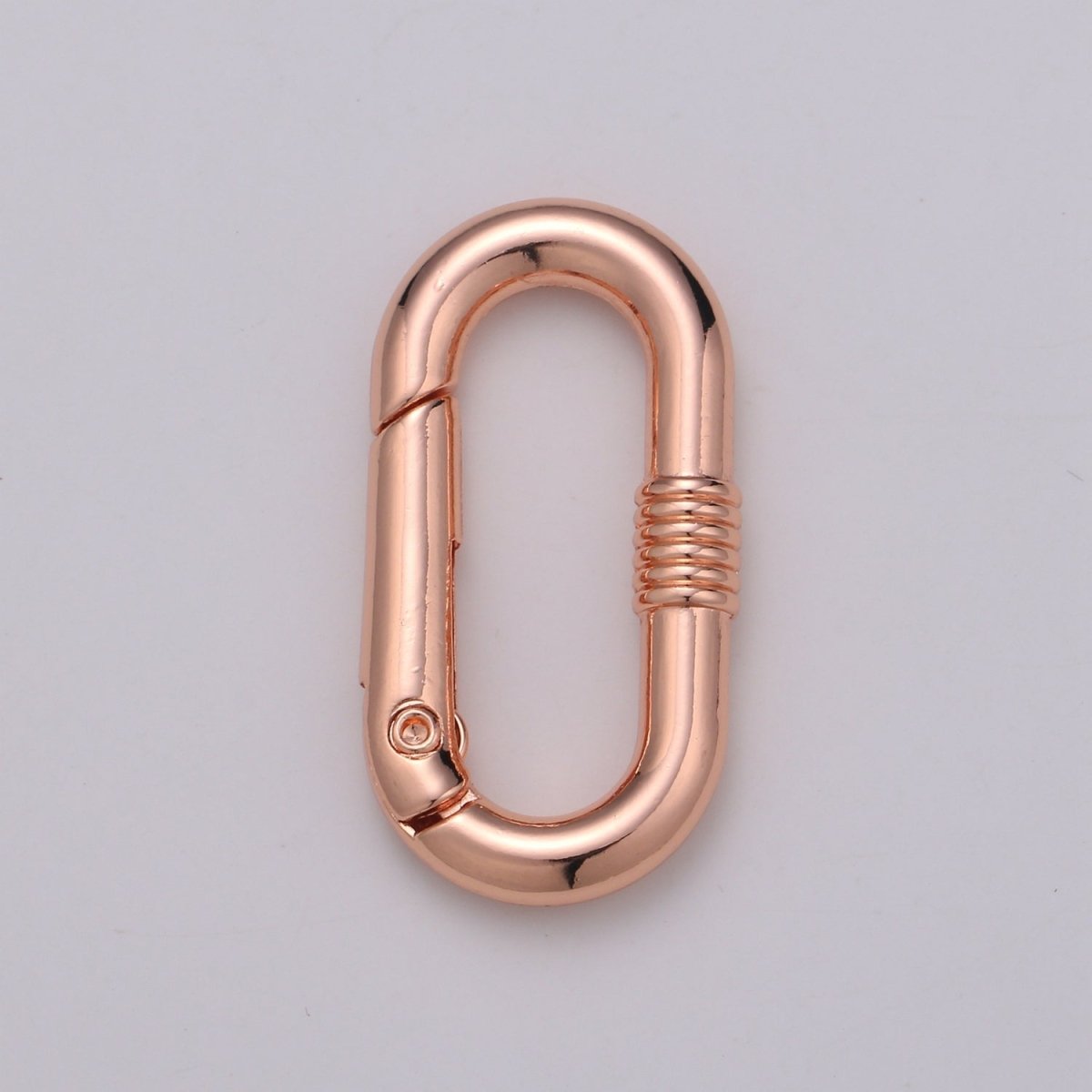 Chunky Gold Spring Gate Ring, Push Gate ring, 17x30mm Oval Ring, Charm Holder 24K Gold Filled Clasp for Link Chain Connector L-024 - L-027