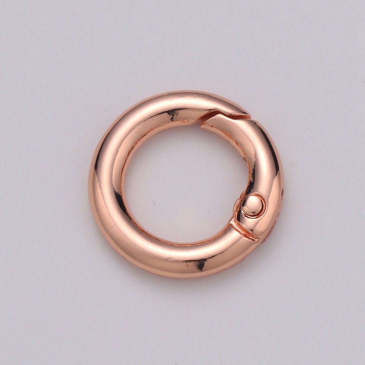 Chunky Gold Spring Gate Ring, Push Gate ring, 20mm Round Ring, Charm Holder 24K Gold Filled Clasp for Link Chain Connector L-032~L035 L084 L085