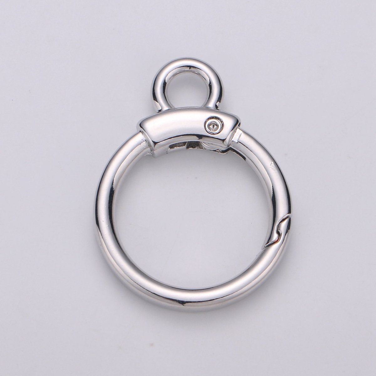 Circle Push Gate Ring with Rings, Snap Clip Spring Ring, Charm Holder Clasp For Connector Wristlet Holder L-020 L-021
