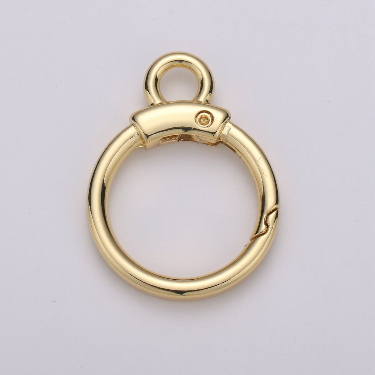 Circle Push Gate Ring with Rings, Snap Clip Spring Ring, Charm Holder Clasp For Connector Wristlet Holder L-020 L-021