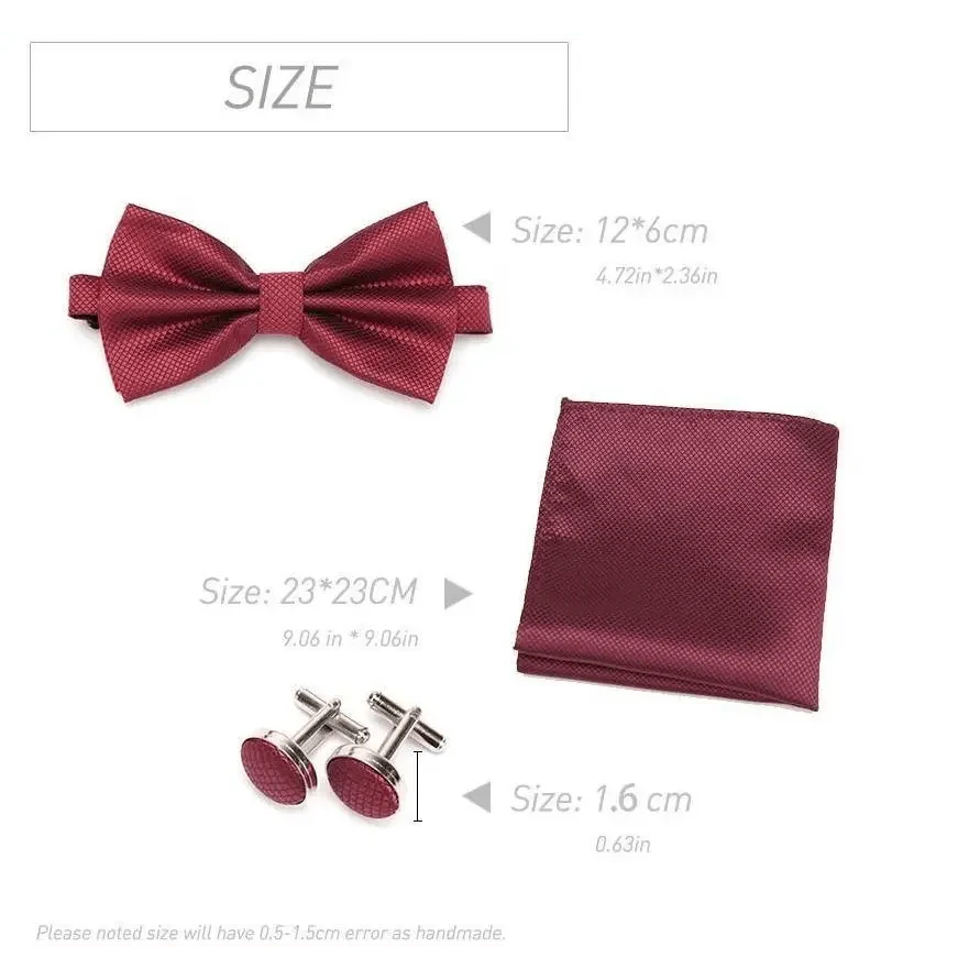 Classic Men Bowtie Cufflinks Set Casual Men&