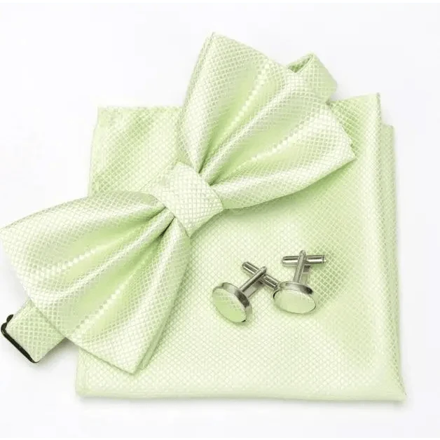 Classic Men Bowtie Cufflinks Set Casual Men&