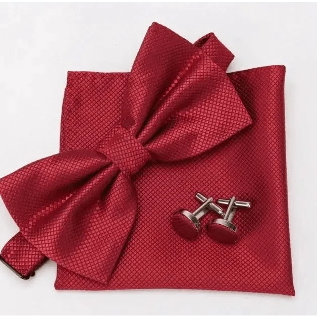 Classic Men Bowtie Cufflinks Set Casual Men&