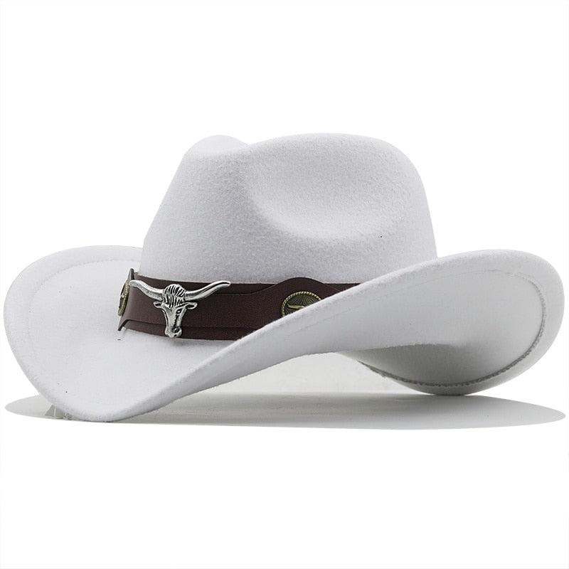 Classic Simple Women Men Wool Western Cowboy Hat Women Men&