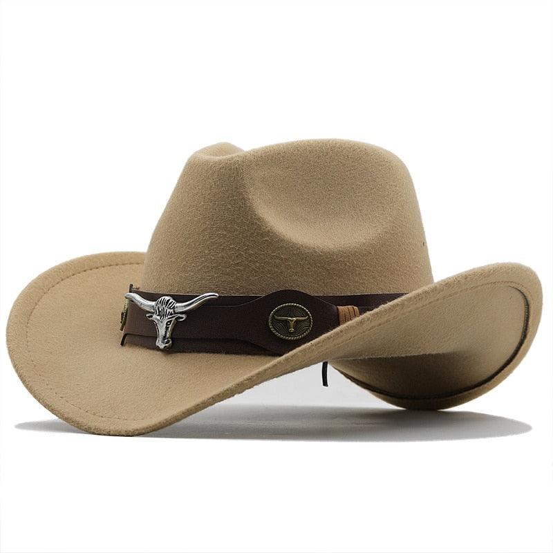 Classic Simple Women Men Wool Western Cowboy Hat Women Men&