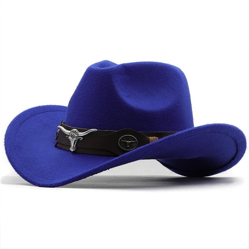 Classic Simple Women Men Wool Western Cowboy Hat Women Men&