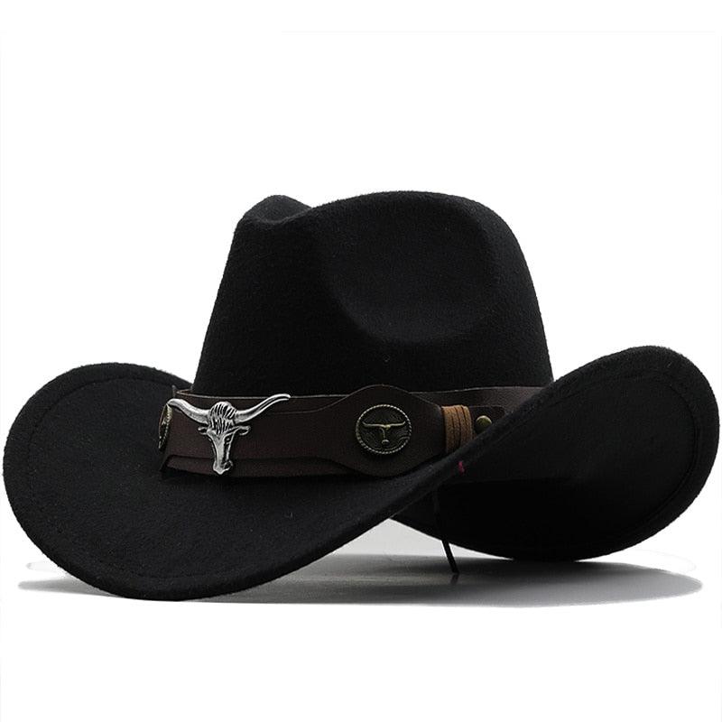 Classic Simple Women Men Wool Western Cowboy Hat Women Men&