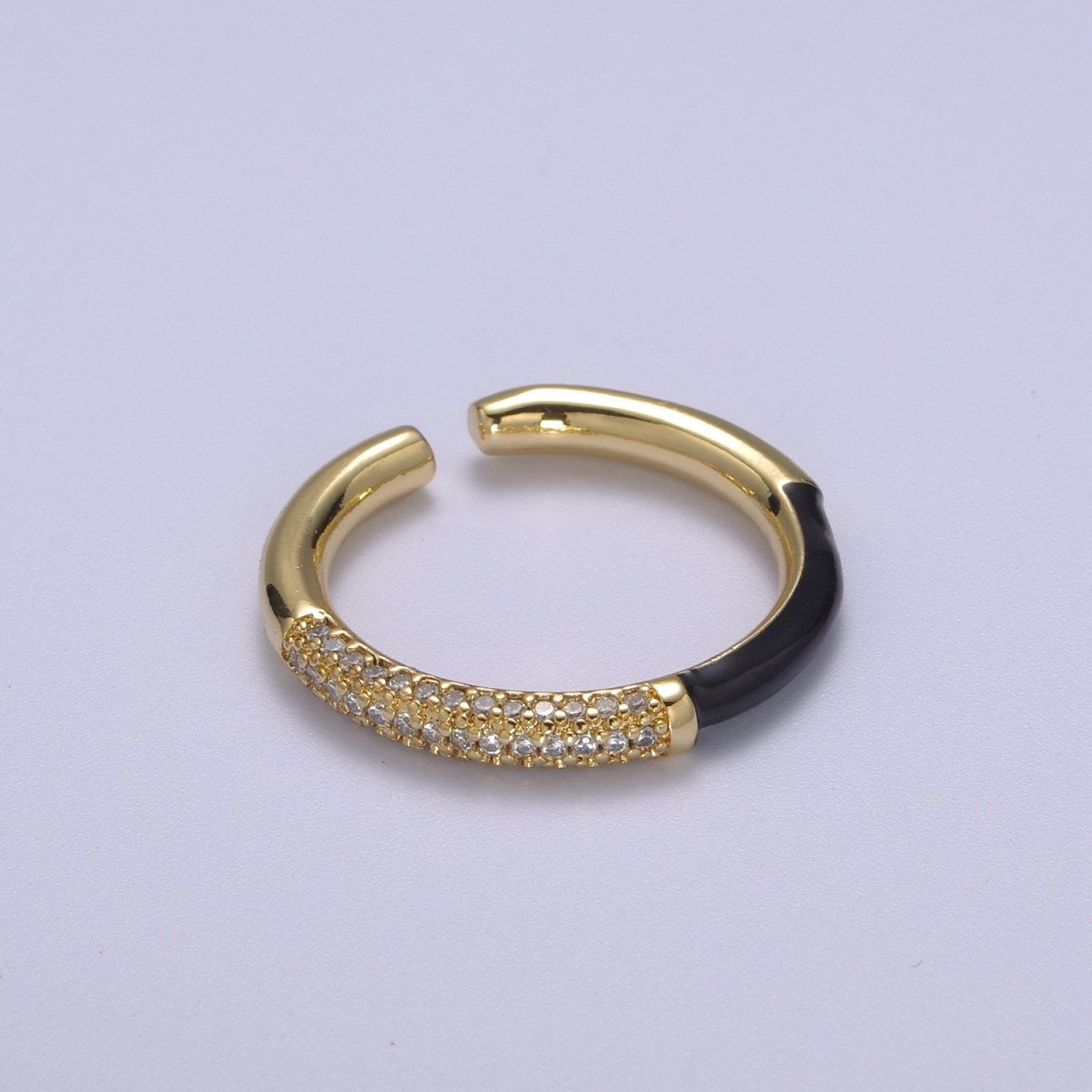 Colorful Enamel Adjustable Ring, 14K Gold Filled CZ Fusion Stacking Ring, Adjustable Ring, Fashion Enamel Jewelry S-170 ~ S-179