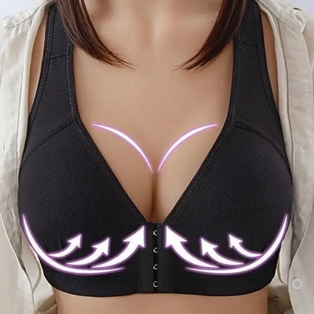 Comfortable Seamless Bra For Women Fashion Push Up Bras Wire Free Lingerie Full Cup Bralette Cotton Underwear Brassiere Front Closure