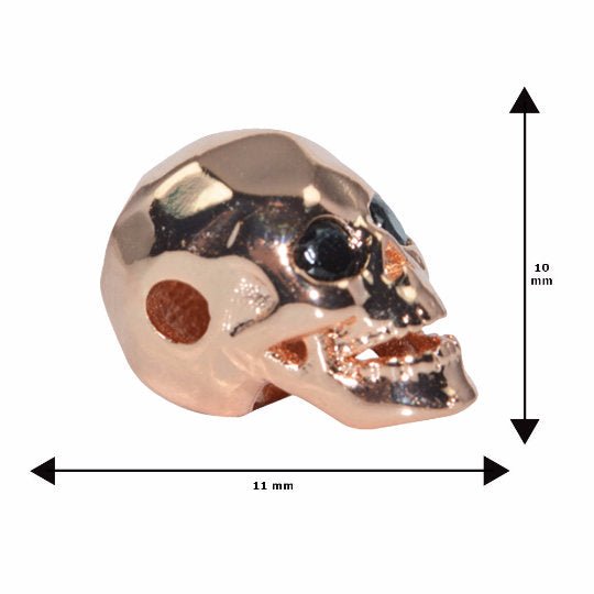 Copper Gold Filled Death Skull Head Design, Bead Making, Jewelry Bracelet Making Spacer Connector Charm for Halloween, Day of the Death, B-155
