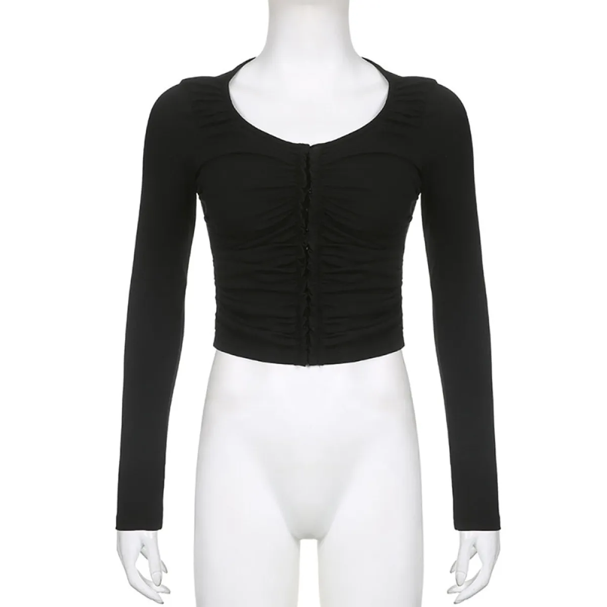 Coquette Ruched T-shirt With Hooks