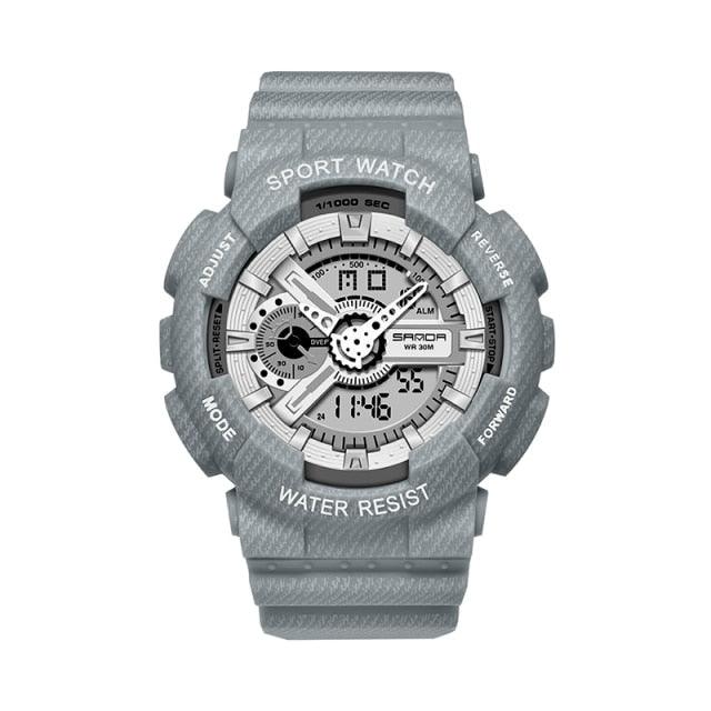 Couple Watch Fashion Strap Practical Waterproof Multifunctional Digital Wristwatch Dual Display Men&