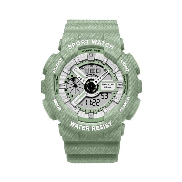 Couple Watch Fashion Strap Practical Waterproof Multifunctional Digital Wristwatch Dual Display Men&