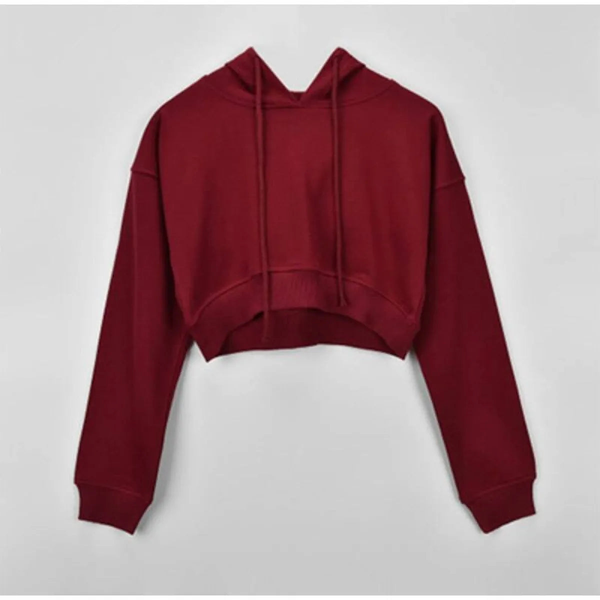 Solid Color Cropped Hoodie