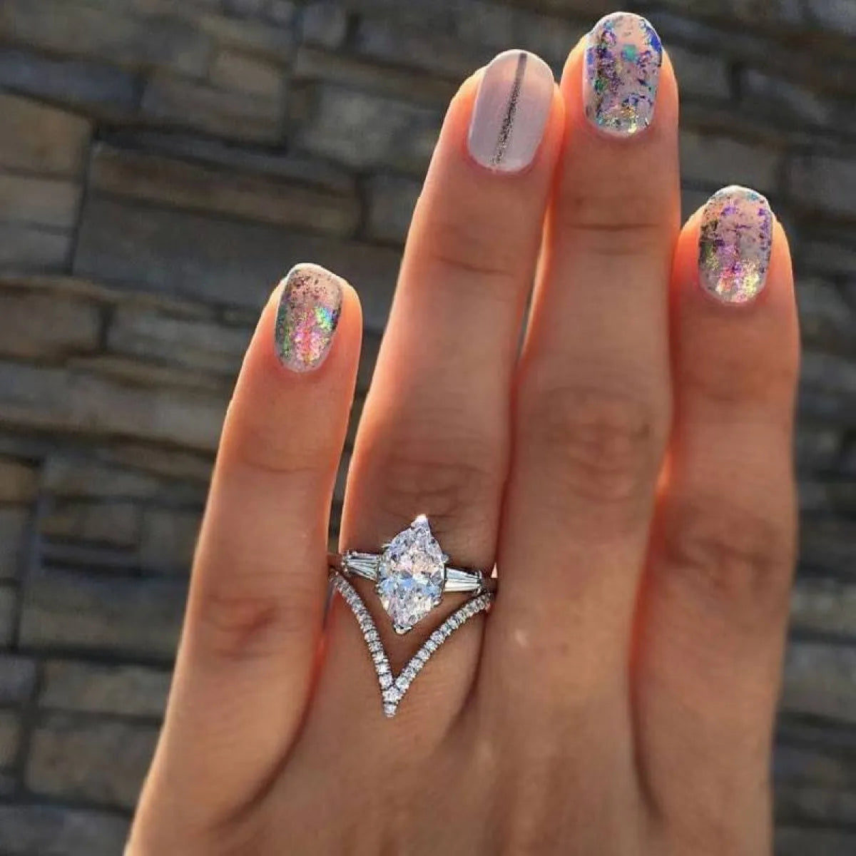 Crystal Decorated Wedding Ring