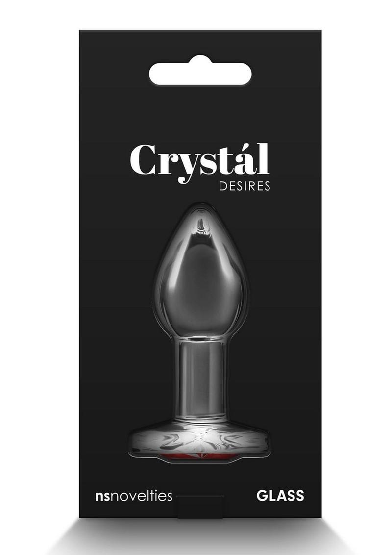 Crystal Desires Red Heart Glass Anal Plug by NS Novelties