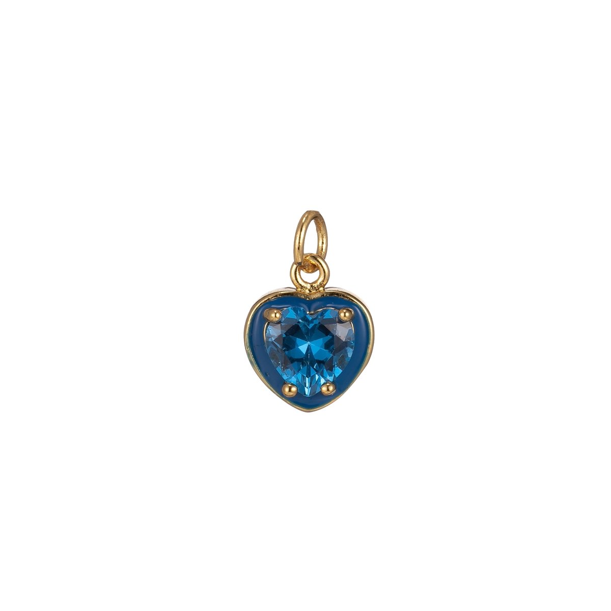 Crystal Heart Gold Filled Charm M-247-M-254