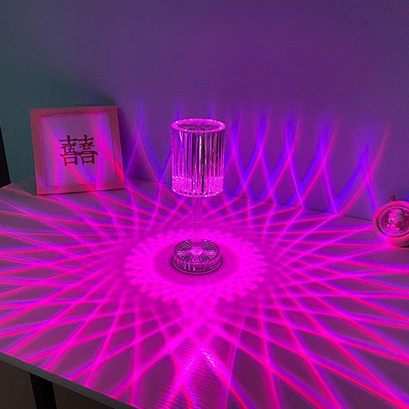 Crystal Table Lamp LED Diamond Touch Bedside Atmosphere Light RGB Remote Control Romantic Night Light Decorative Table Lamp Cute Study Lamps for Bedroom Décor