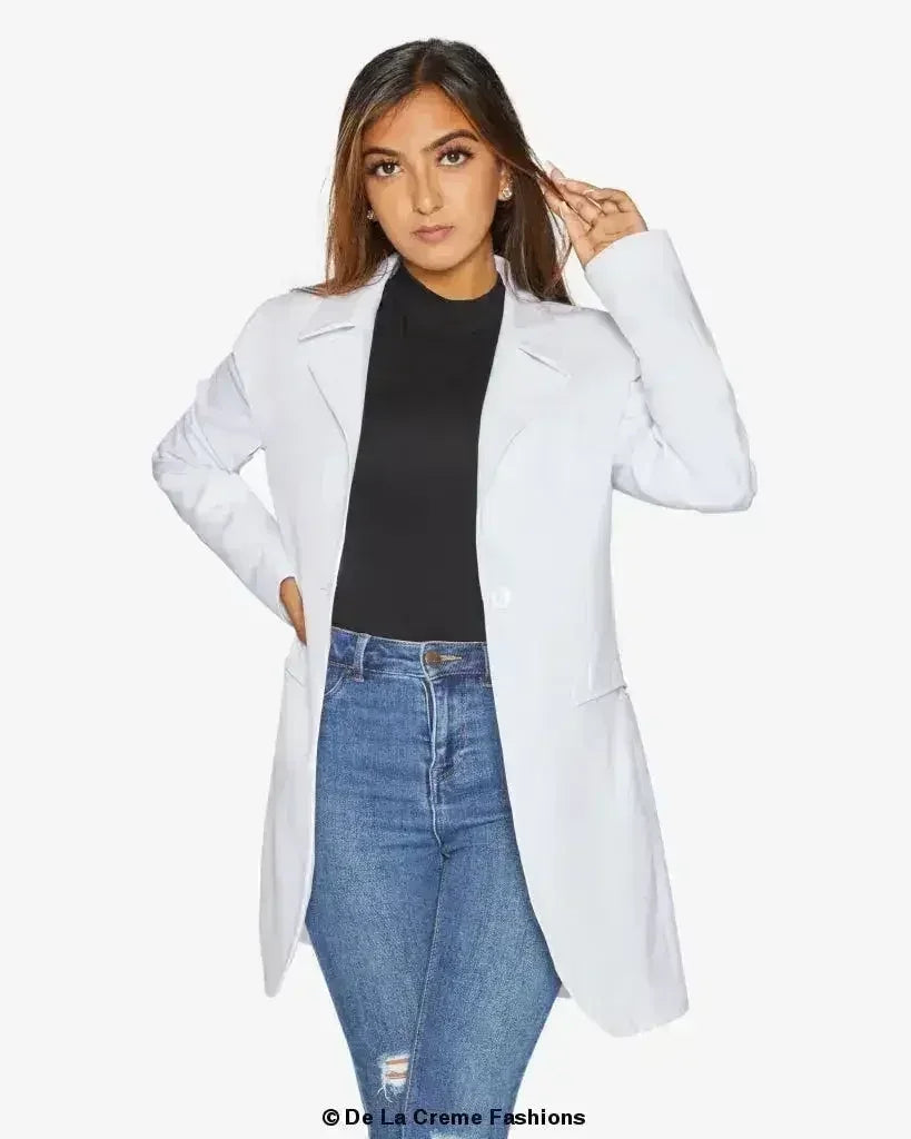Curved Hem Longline Blazer