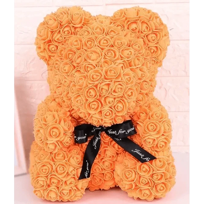 Cute artificial rose flower teddy bears gift box for home decor - Christmas Valentine&