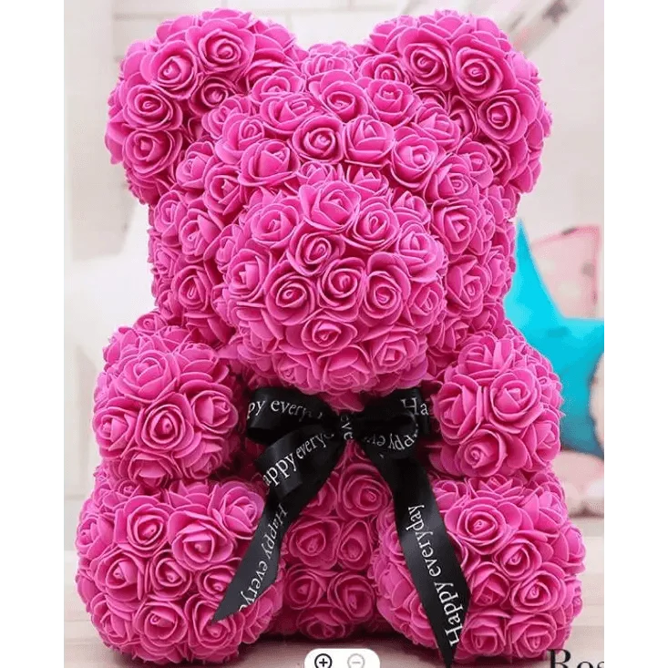 Cute artificial rose flower teddy bears gift box for home decor - Christmas Valentine&