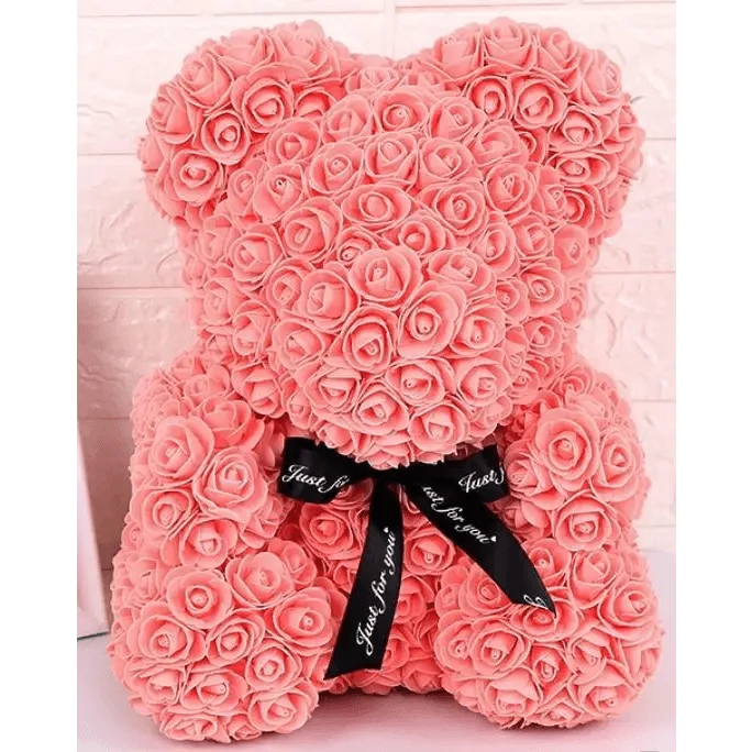 Cute artificial rose flower teddy bears gift box for home decor - Christmas Valentine&