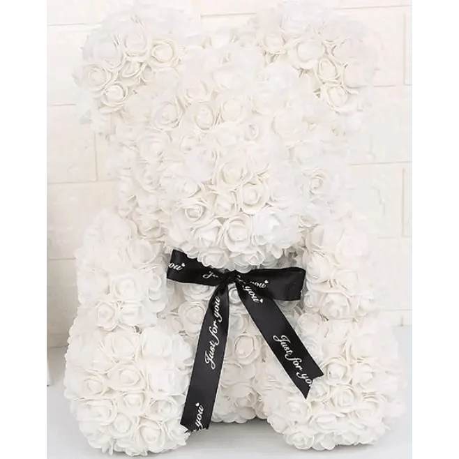 Cute artificial rose flower teddy bears gift box for home decor - Christmas Valentine&