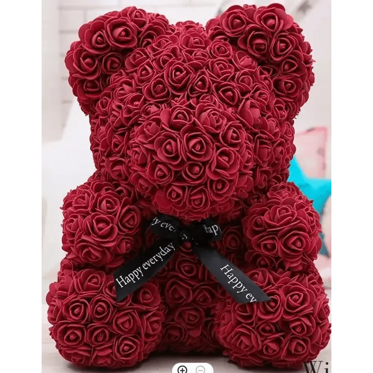 Cute artificial rose flower teddy bears gift box for home decor - Christmas Valentine&