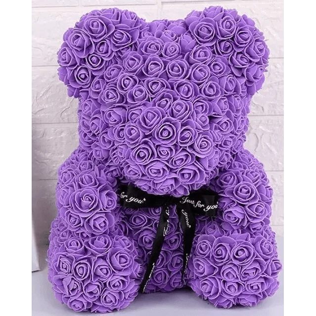 Cute artificial rose flower teddy bears gift box for home decor - Christmas Valentine&