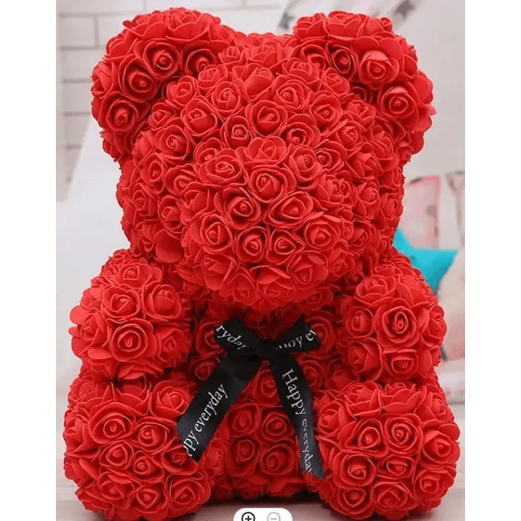 Cute artificial rose flower teddy bears gift box for home decor - Christmas Valentine&