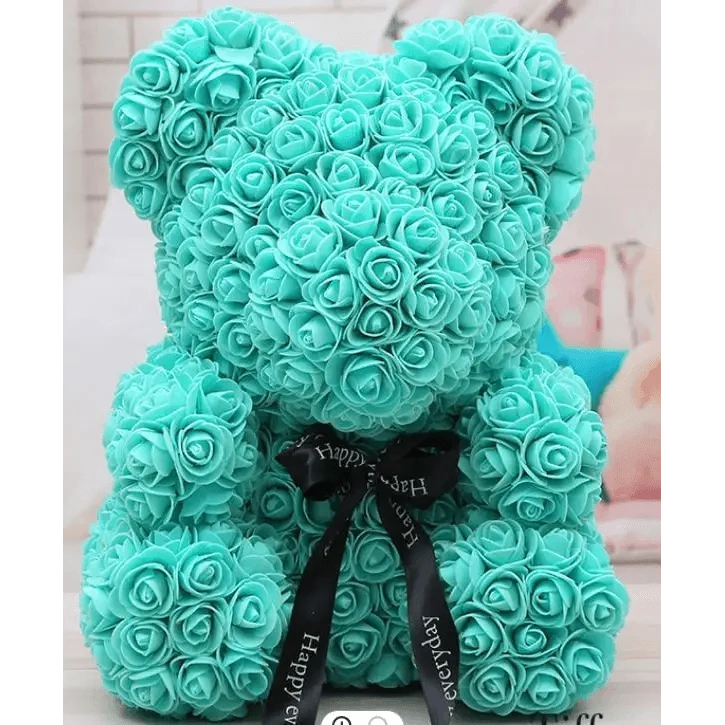 Cute artificial rose flower teddy bears gift box for home decor - Christmas Valentine&