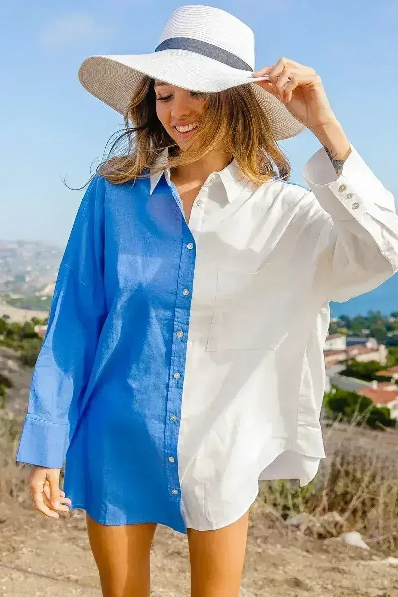 BiBi Oversized Color Block Shirt