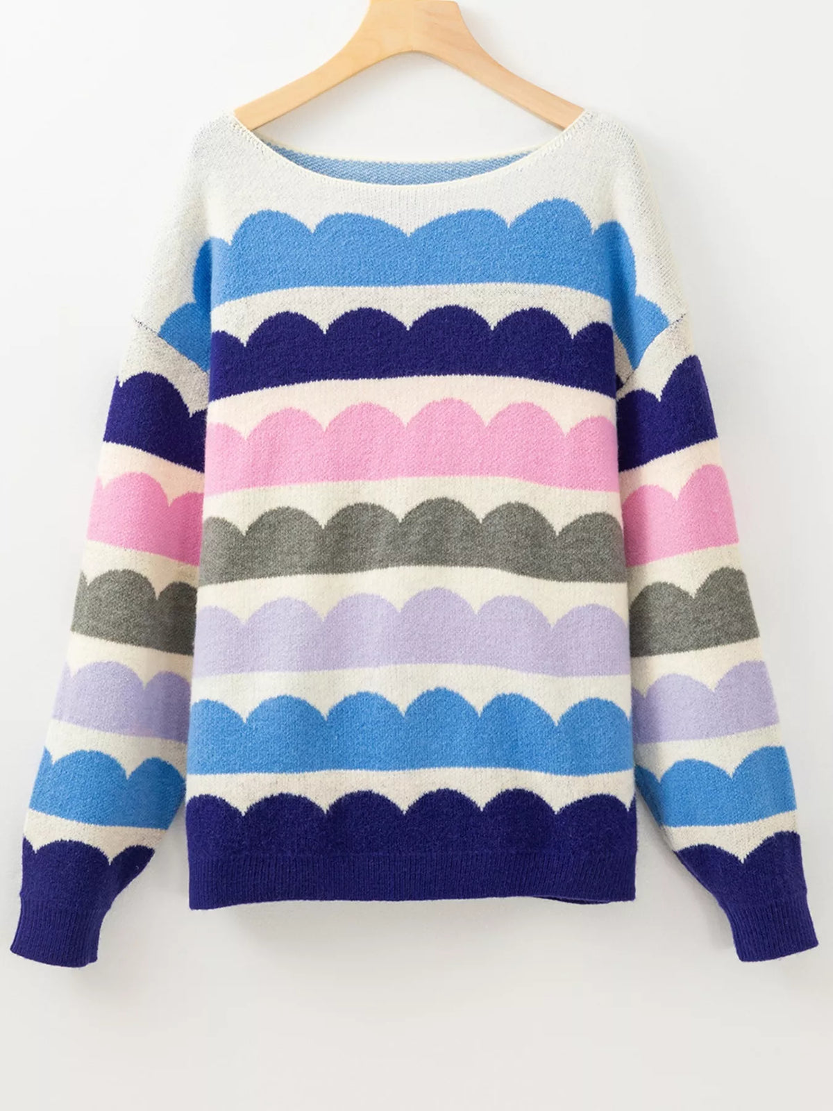 Contrast Boat Neck Sweater