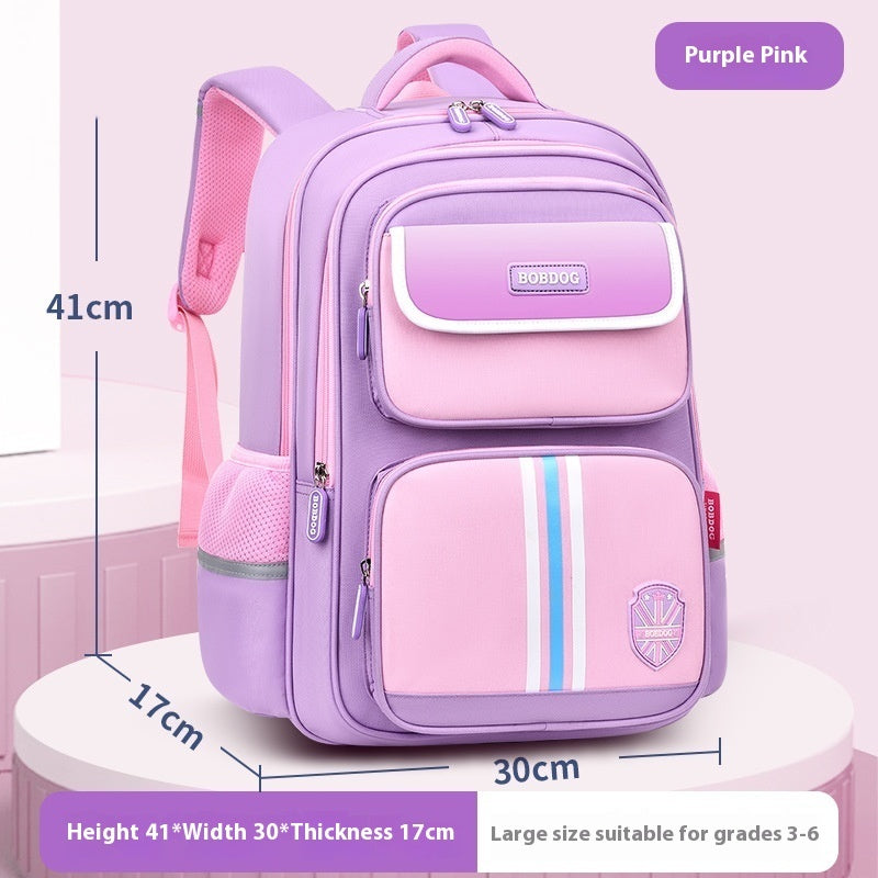 Boys Grade 1-3-6 Burden Relief Spine Protection Lightweight Waterproof Children Backpack Female