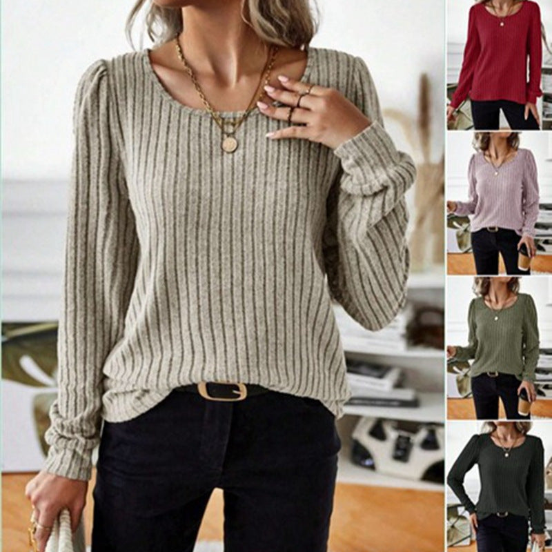 Casua Relaxed-fit Solid-color V-neck Sweater