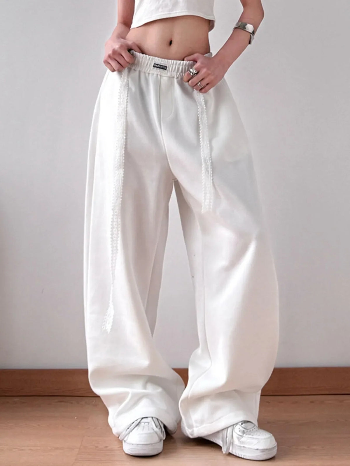 Elastic Waist Wide Leg Pants