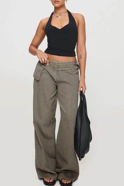Stylish Wide Leg Jeans with Pockets for Everyday Wear