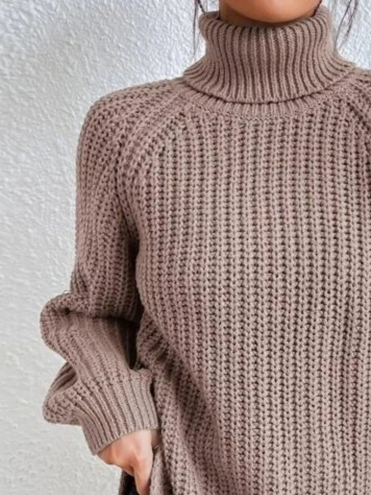 Full Size Turtleneck Long Sleeve Sweater Plus Size